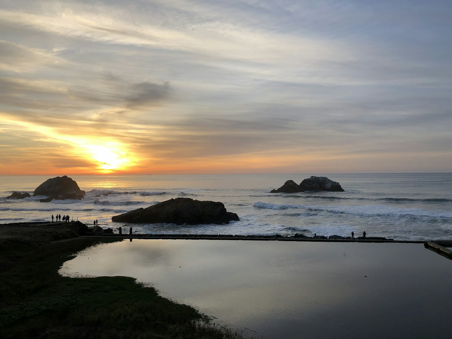 Suthro baths in SF during sunset