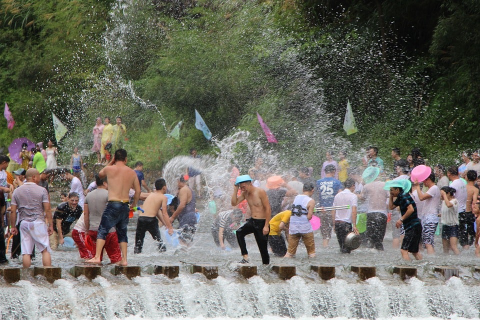 Thai celebrating the Songkran festival