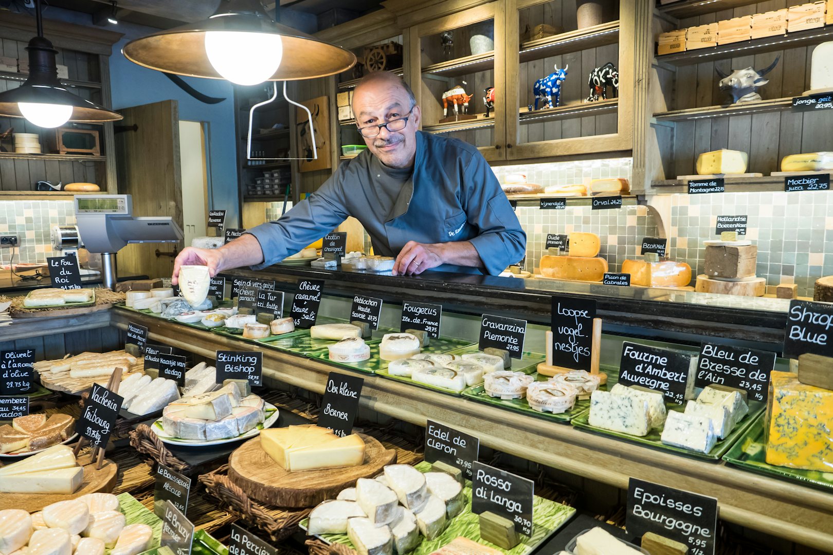 cheeses at the Kaasbolle shop