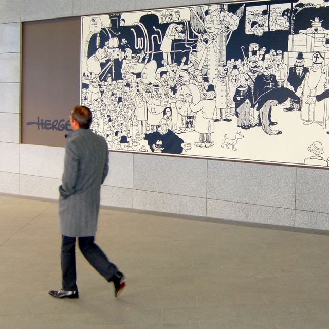 mural of Tintin at Garde du Luxembourg