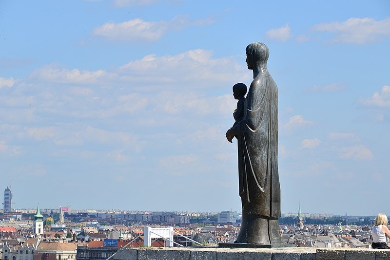 Suicidal Madonna on the Castle of Buda Wall