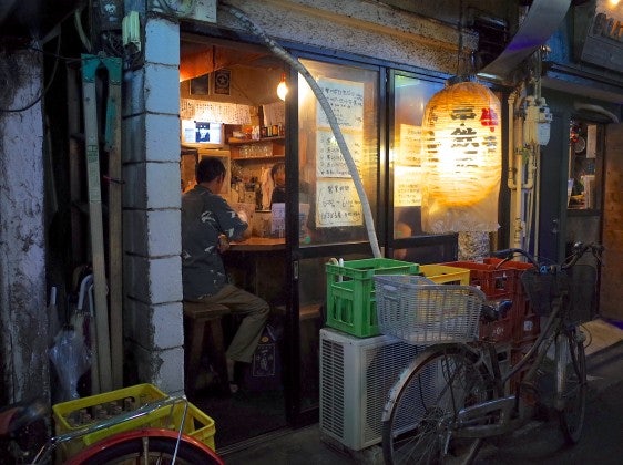 Akabana small tea stall in Tokyo city