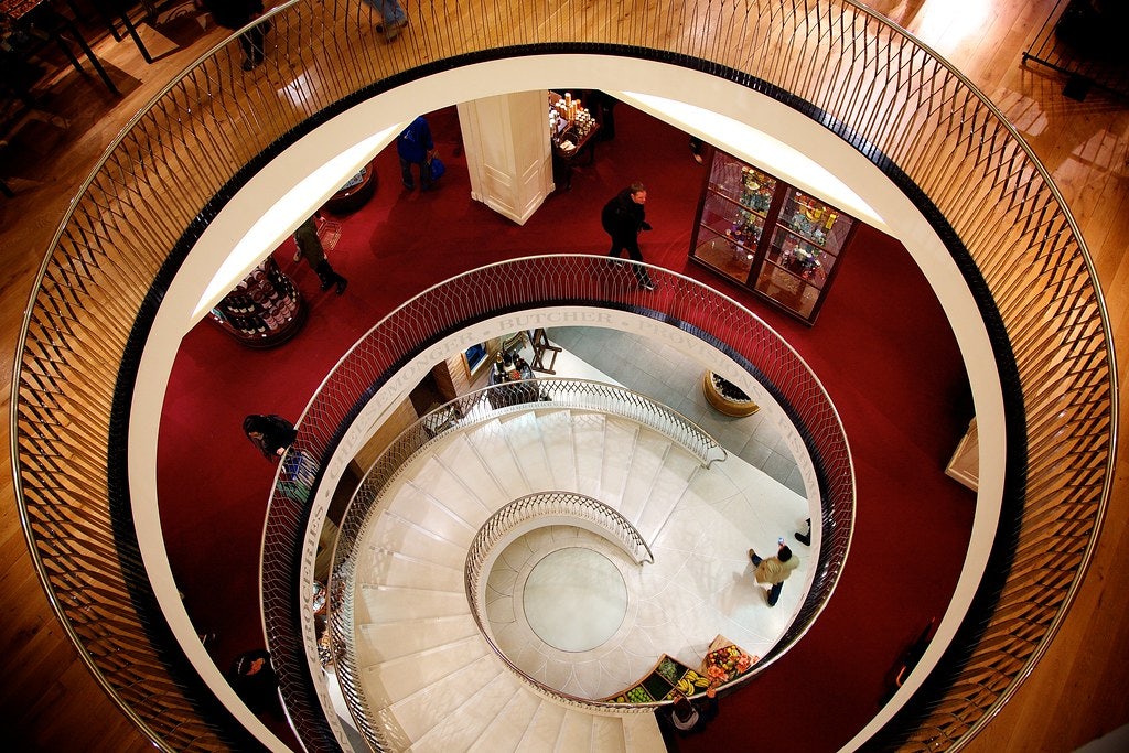 stairs at Fortnum and Mason