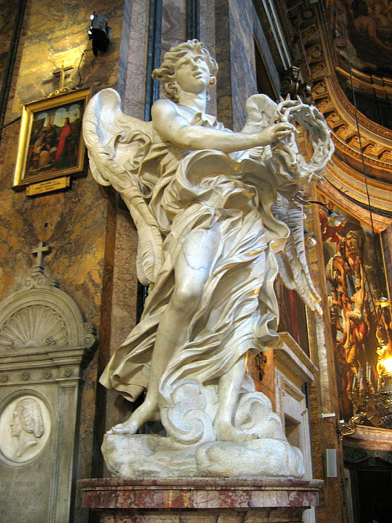 one of Bernini's angels at Basilica of Sant' Andrea delle Fratte