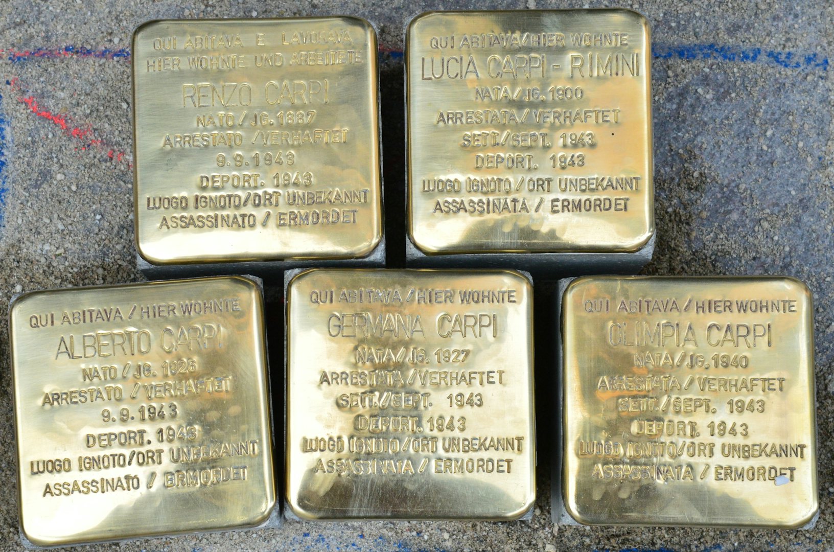 Stolpersteine in Italy