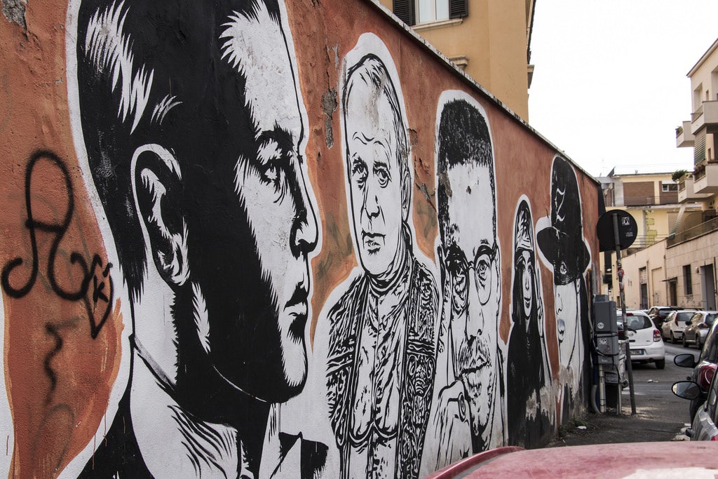 Wall of Fame mural in Rome