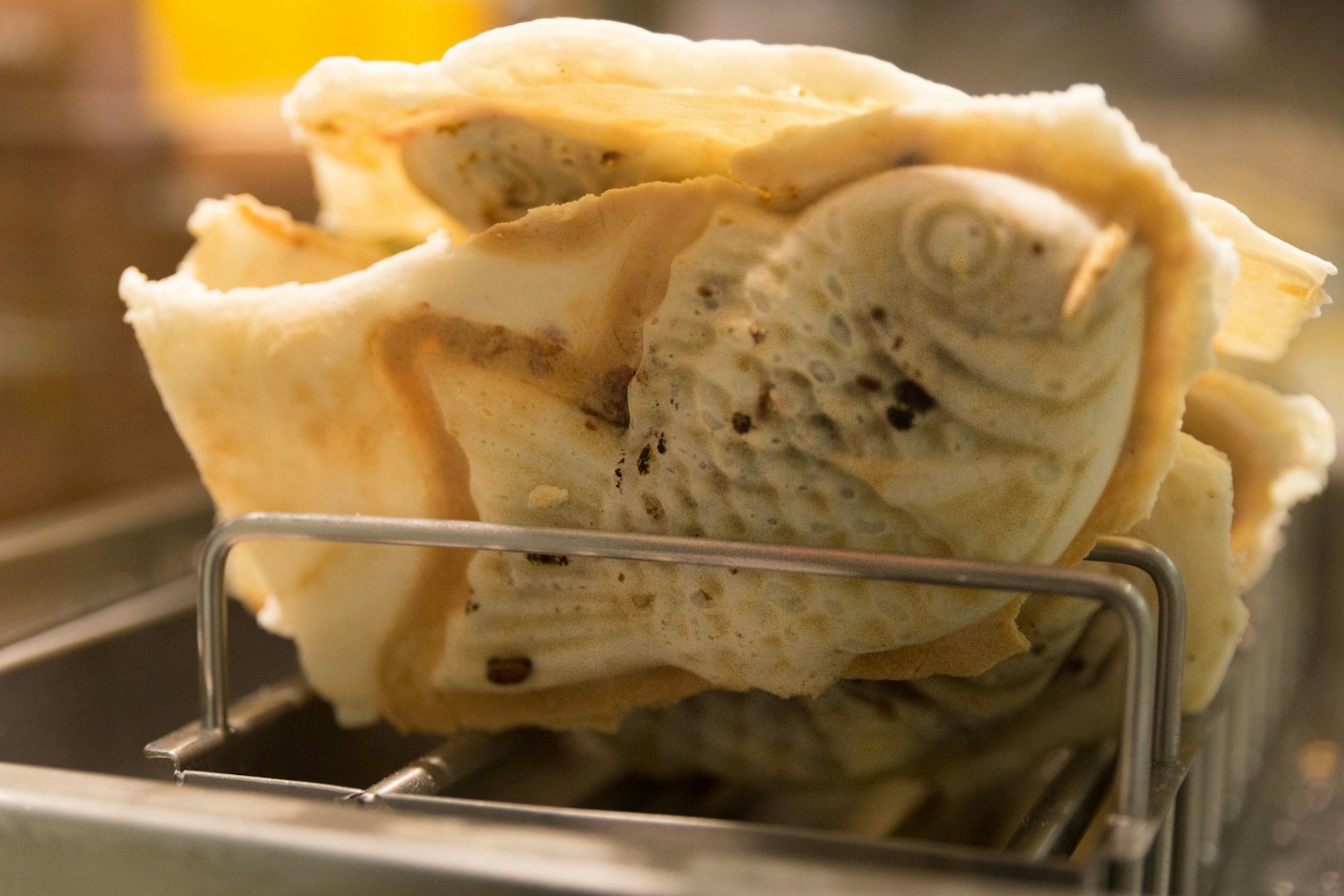 Japanese snack Tai-yaki in the shape of a fish