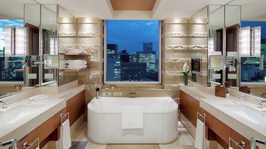 interior of a bathroom at the Peninsula Tokyo