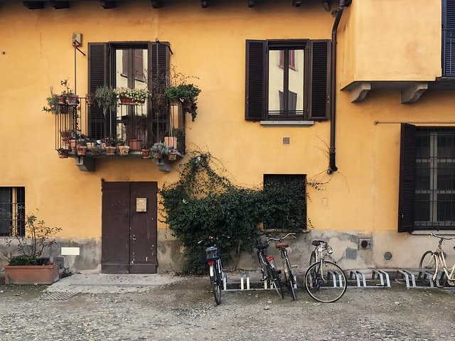 an orange house