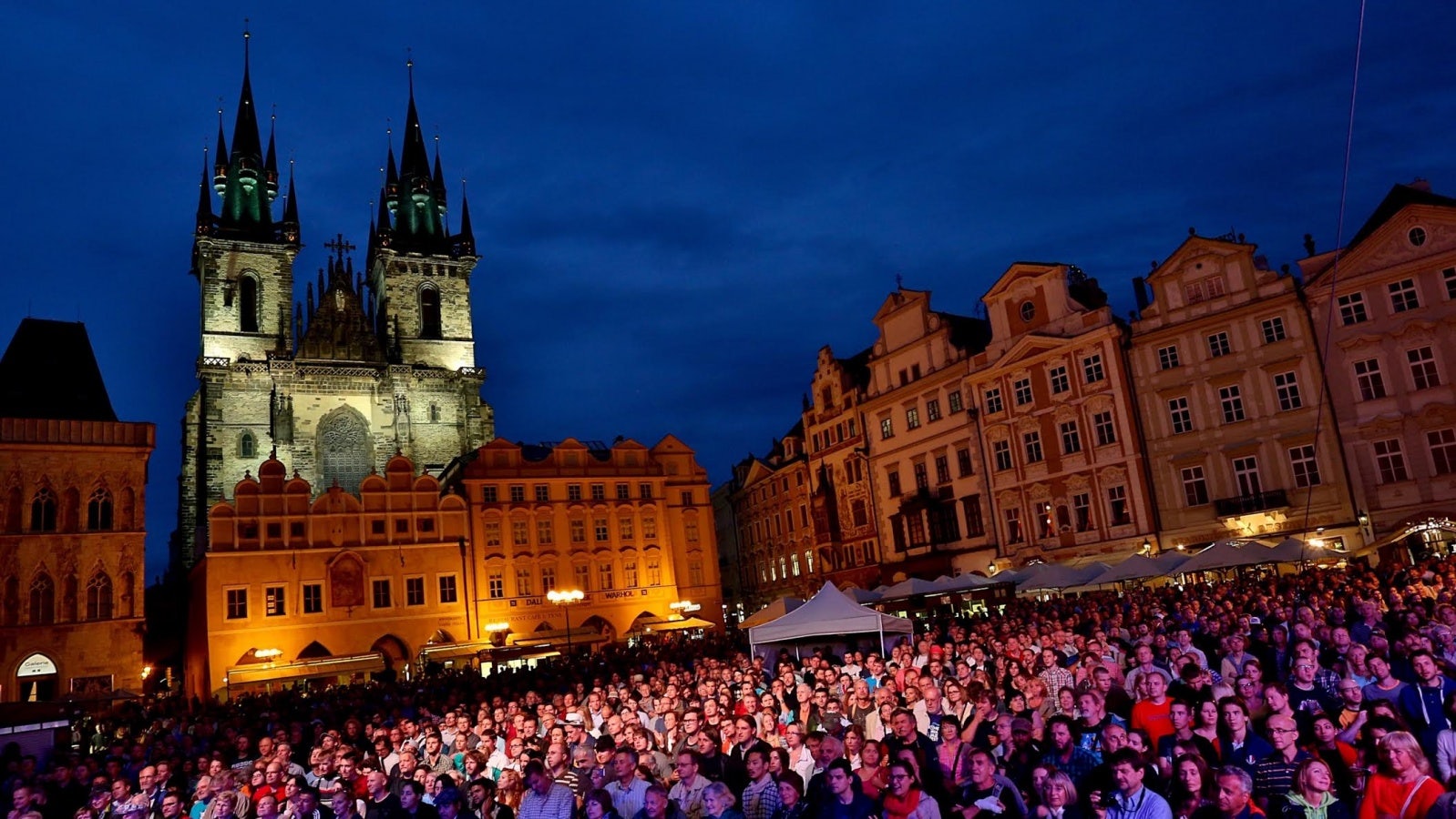 Prague - Bohemia Jazz Fest crowd on Old Town Square