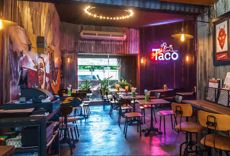 restaurant interior of The Slanted Taco