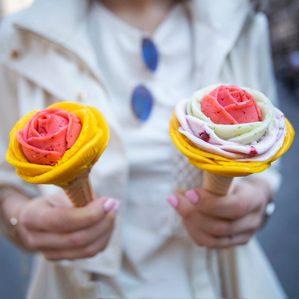 two ice creams from Gelarto Rosa 