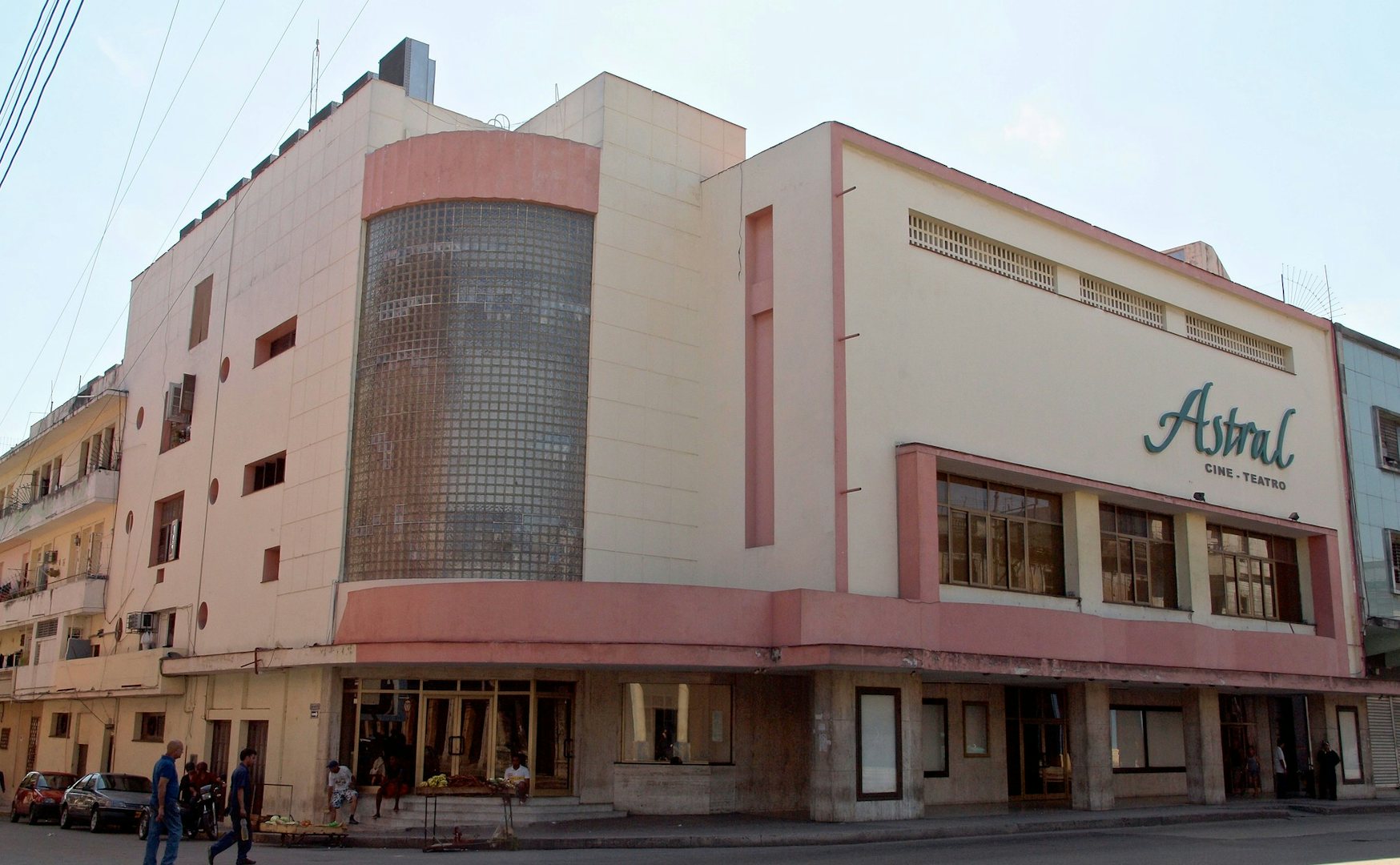 pink art deco building of Cine Astral