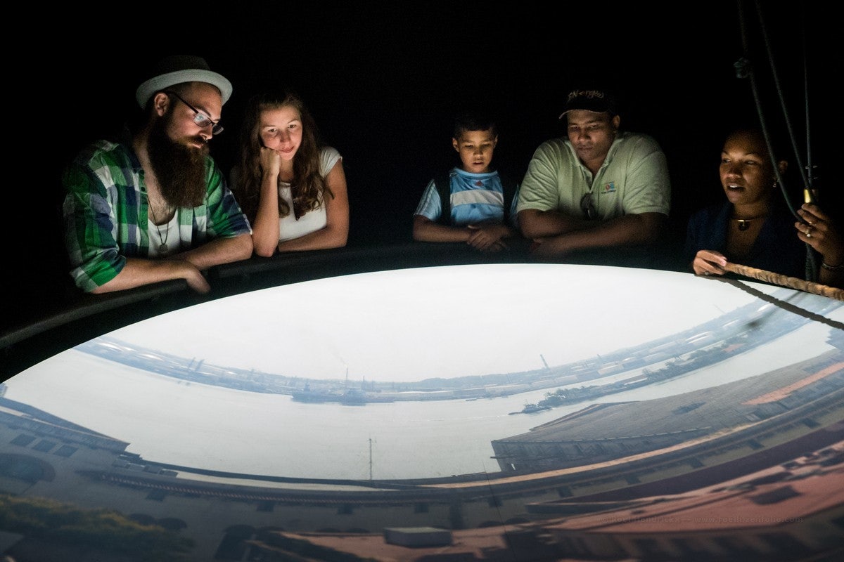 people visiting the Camara Oscura 