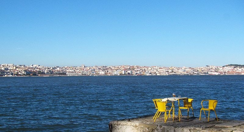 view over Lisbon from Cais do Ginjal