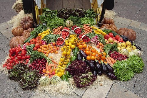 a pile of vegetables