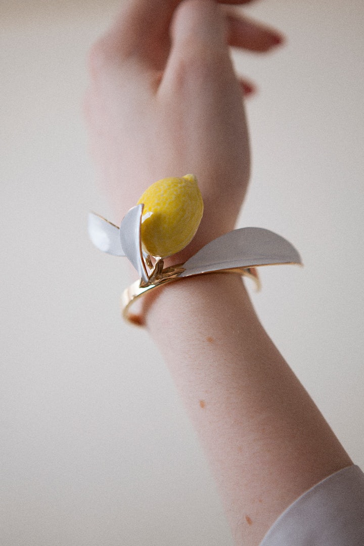 bracelet with a lemon design from Andres Gallardo