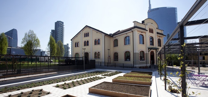 exterior of the Trees Library building