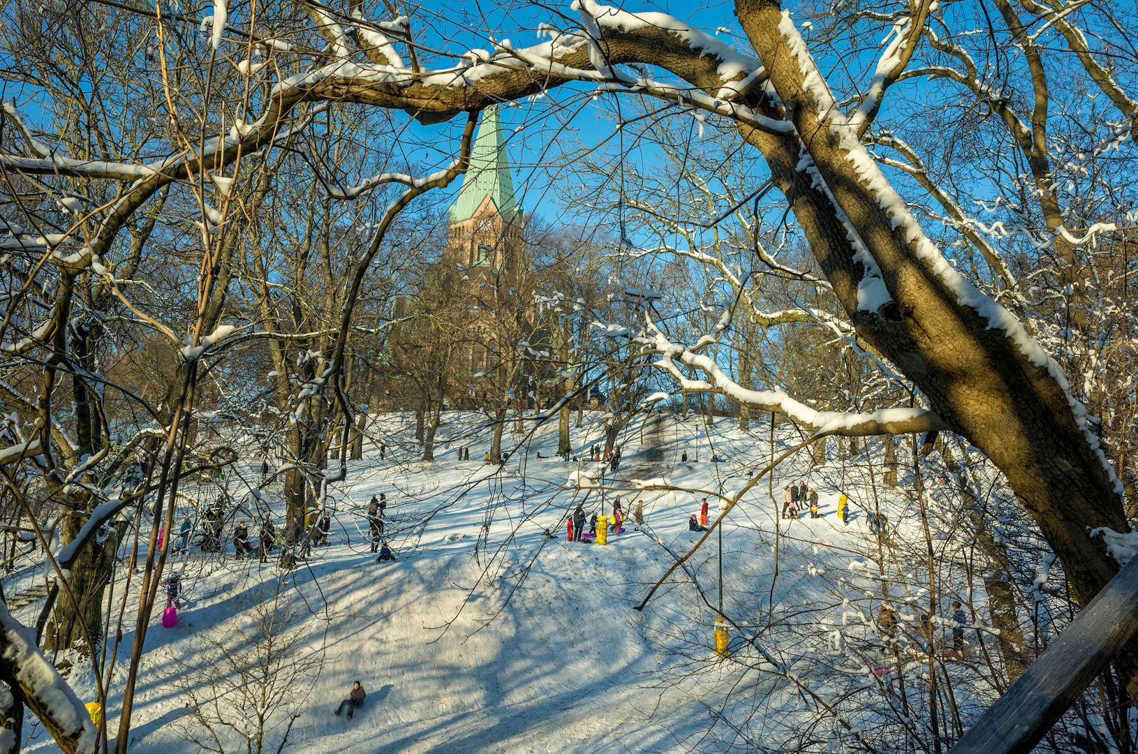 Vitabergsparken during winter
