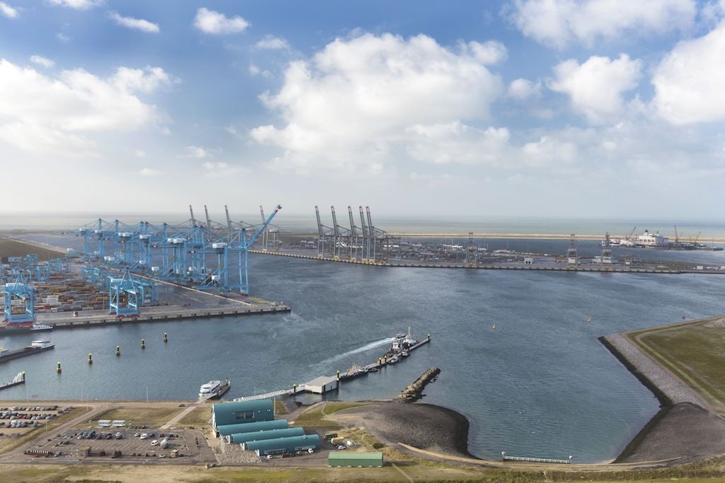 aerial view of Port of Rotterdam