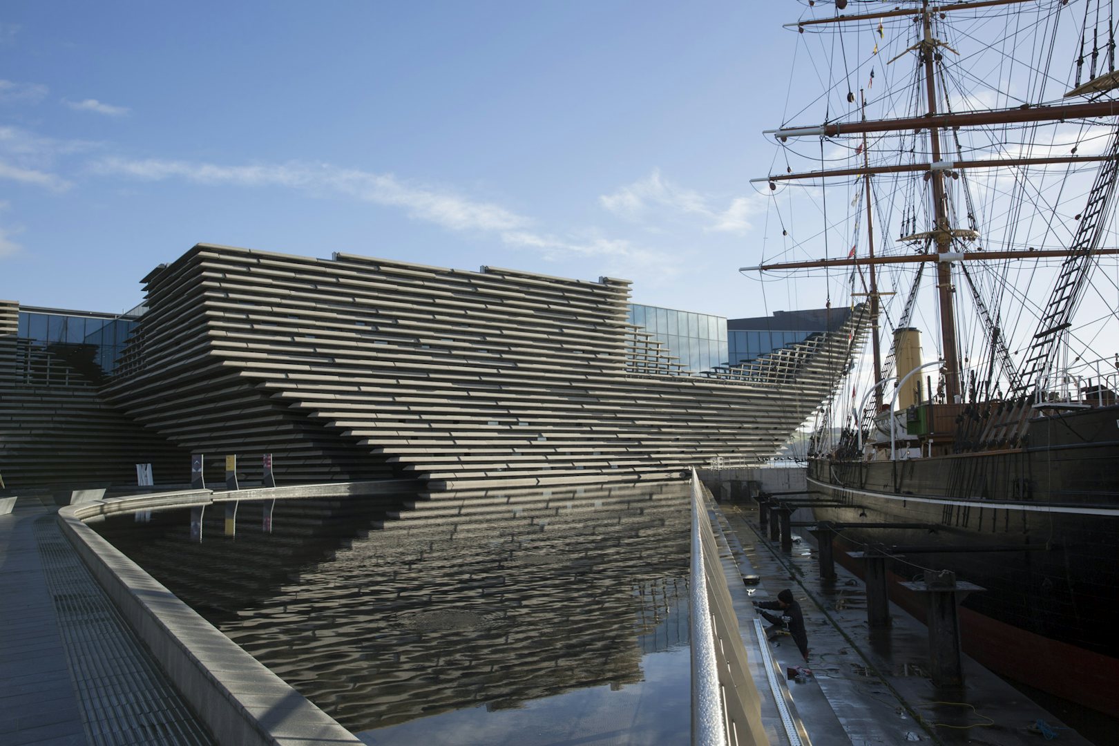 Exterior of the v&a dundee design museum in Scotland