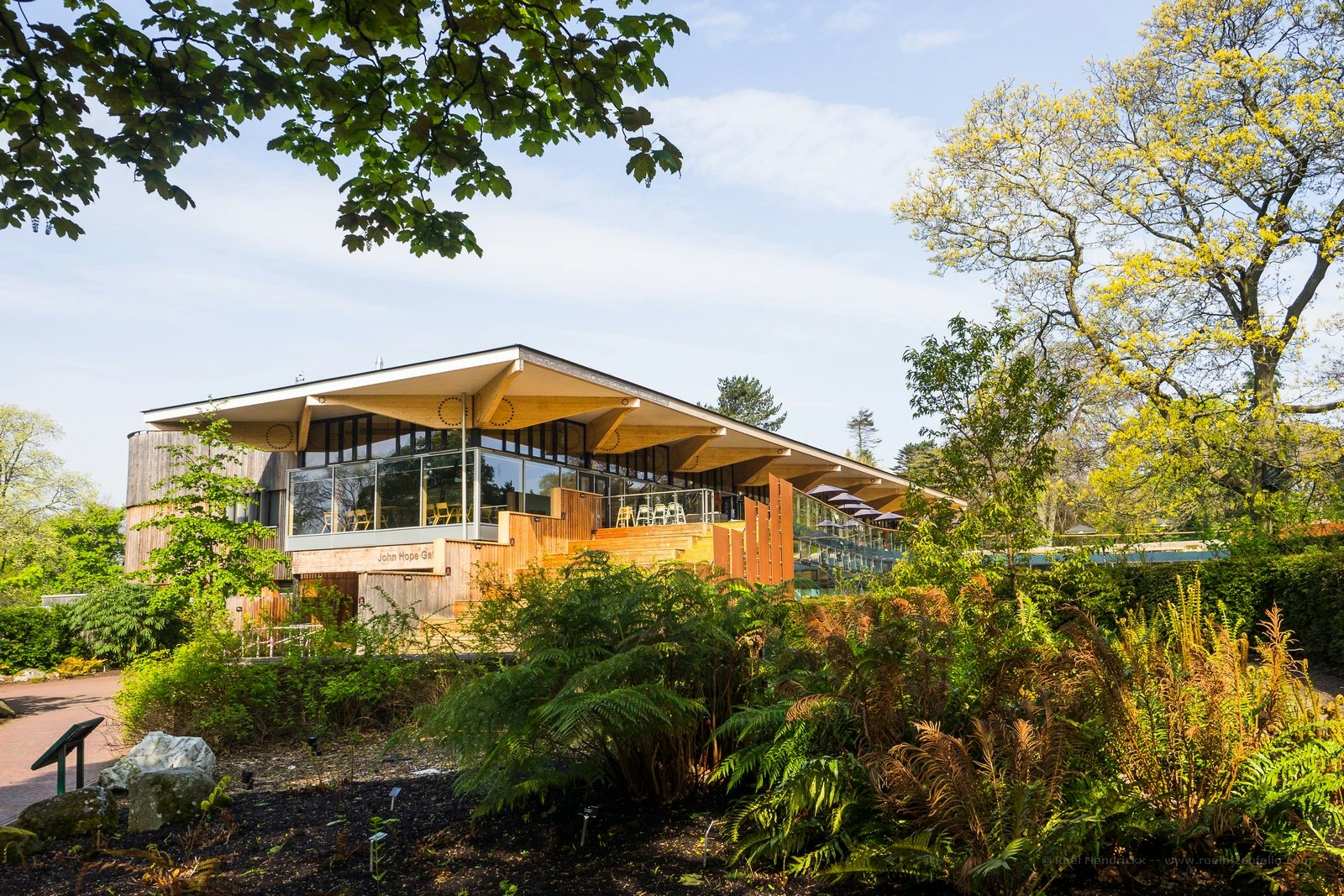 chalet style restaurant at the Edinburgh Royal Botanic Garden