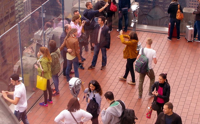 people at the Top of the Rock in New York