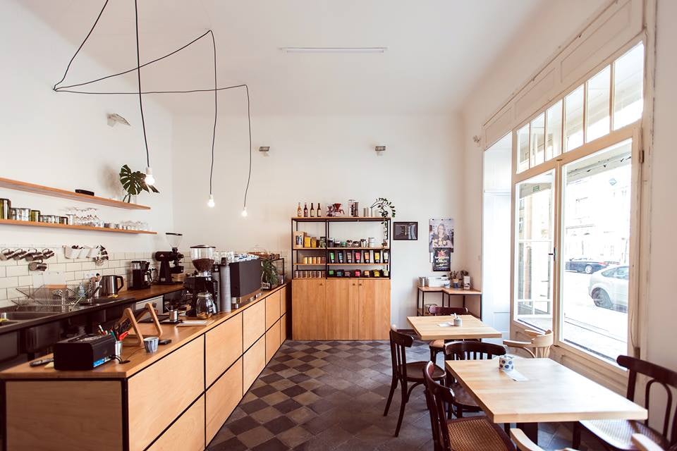 interior of coffee bar Mama Coffee