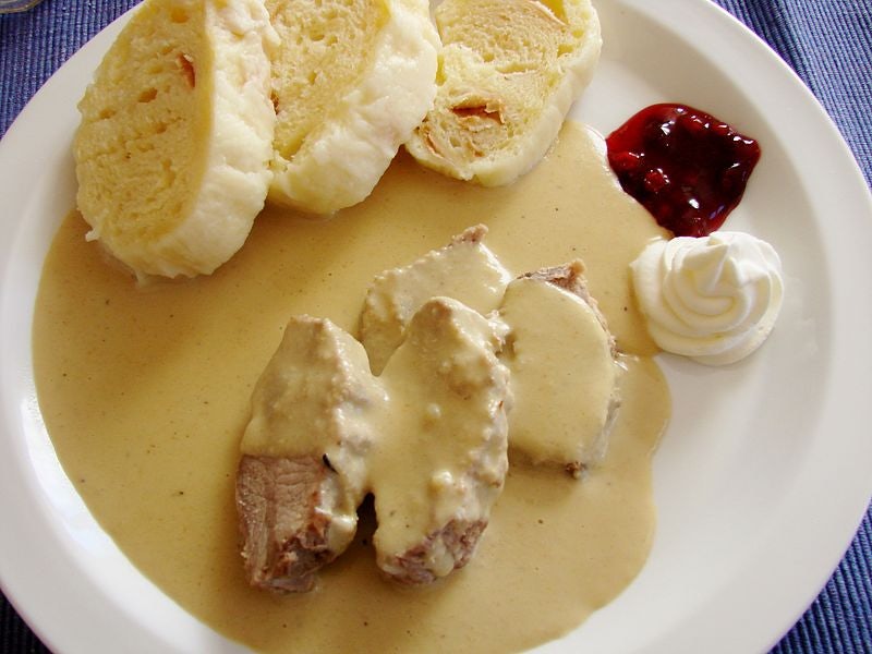 a plate of Svíčková