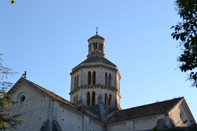 exterior of bell tower of the Fossanova abbey