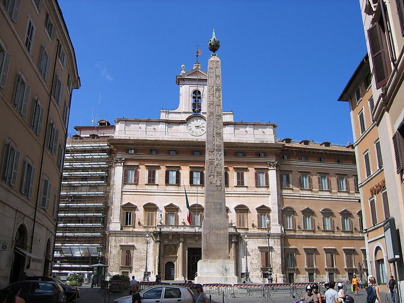 obelisk at Piazza di Montecitorio in Rome