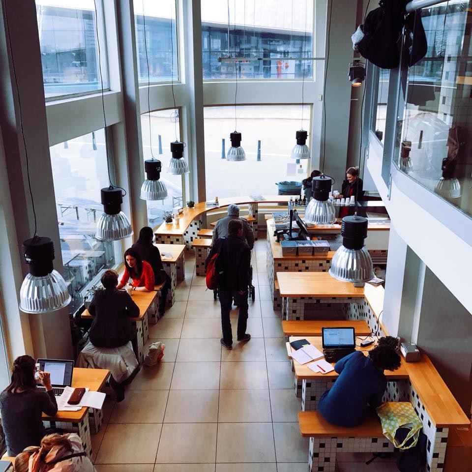 people working at Lebkov café in Rotterdam