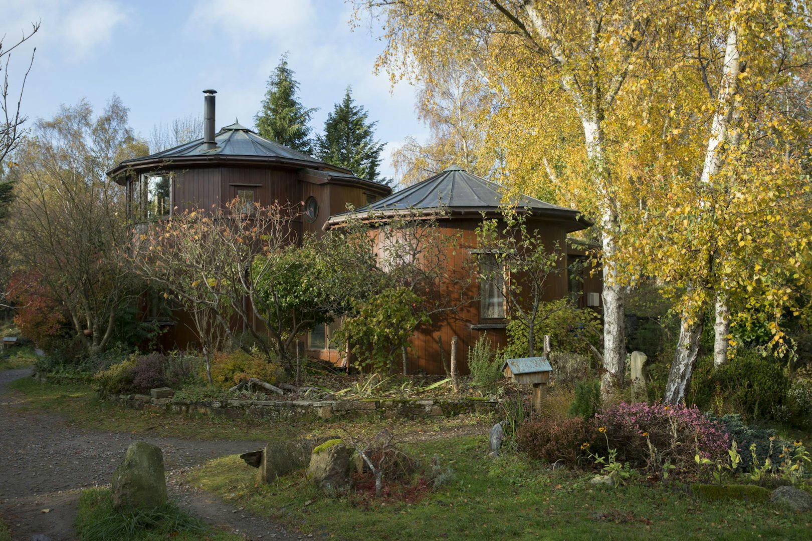 two huts at the The Barrel B&B in Findhorn Scotland