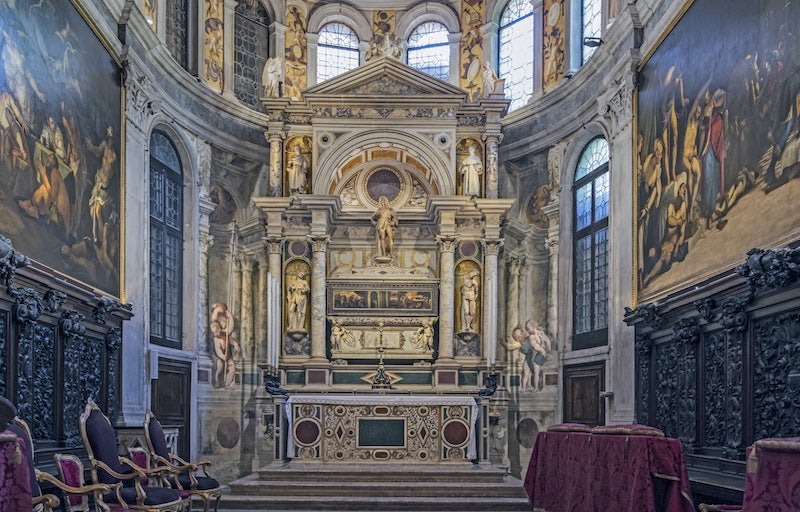 interior of San Rocco church in Venice