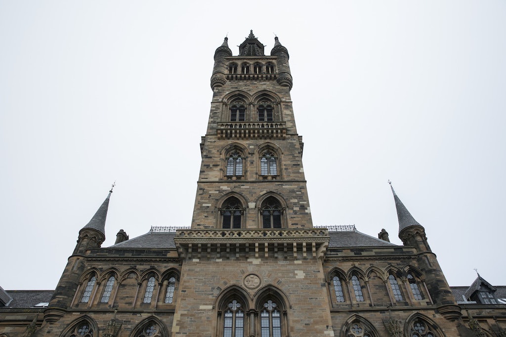 tower at the University of Glasgow in Scotland
