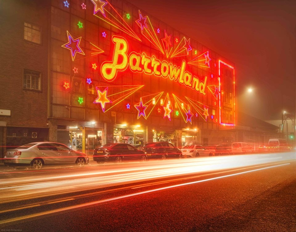 big red neon sign of the Barrowland Ballroom in Glasgow