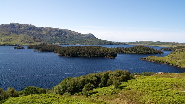 Loch Morar on a clear day