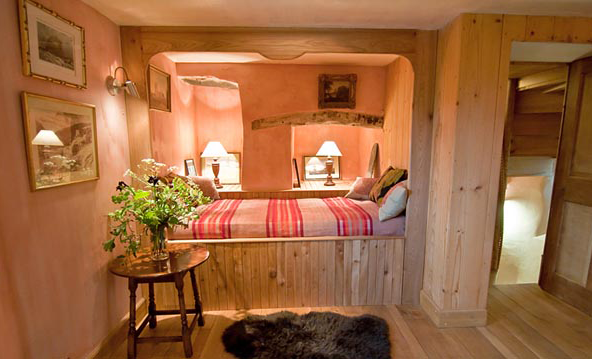 interior with pink colours at the Barns Tower