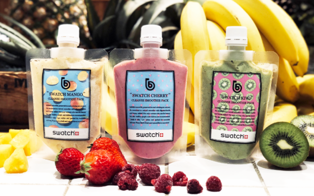 three different juices from Bebible Tokyo