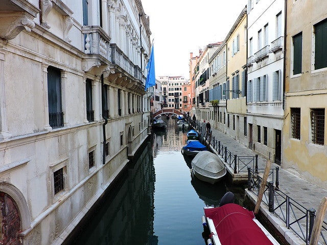 a small canal or rio in Venice