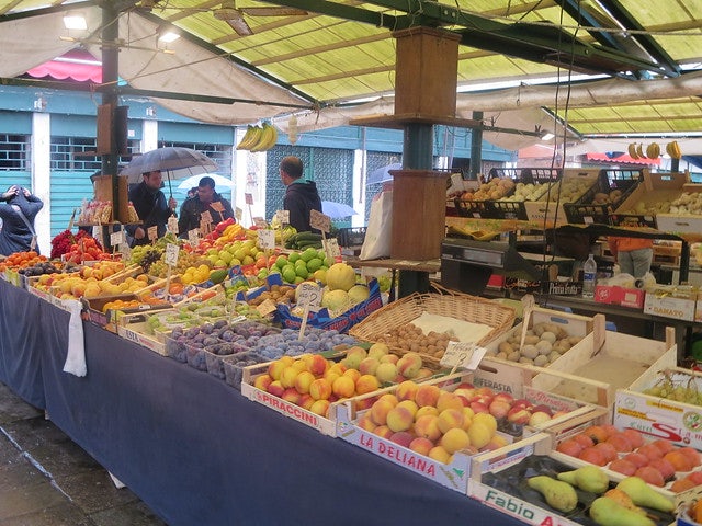 fruit stand at the Mercato di Via Garibaldi in Venice