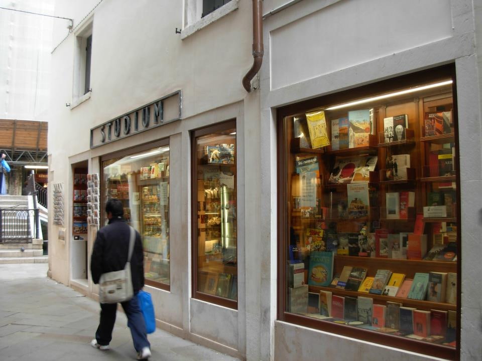 street front of the Libreria Studium store in Venice