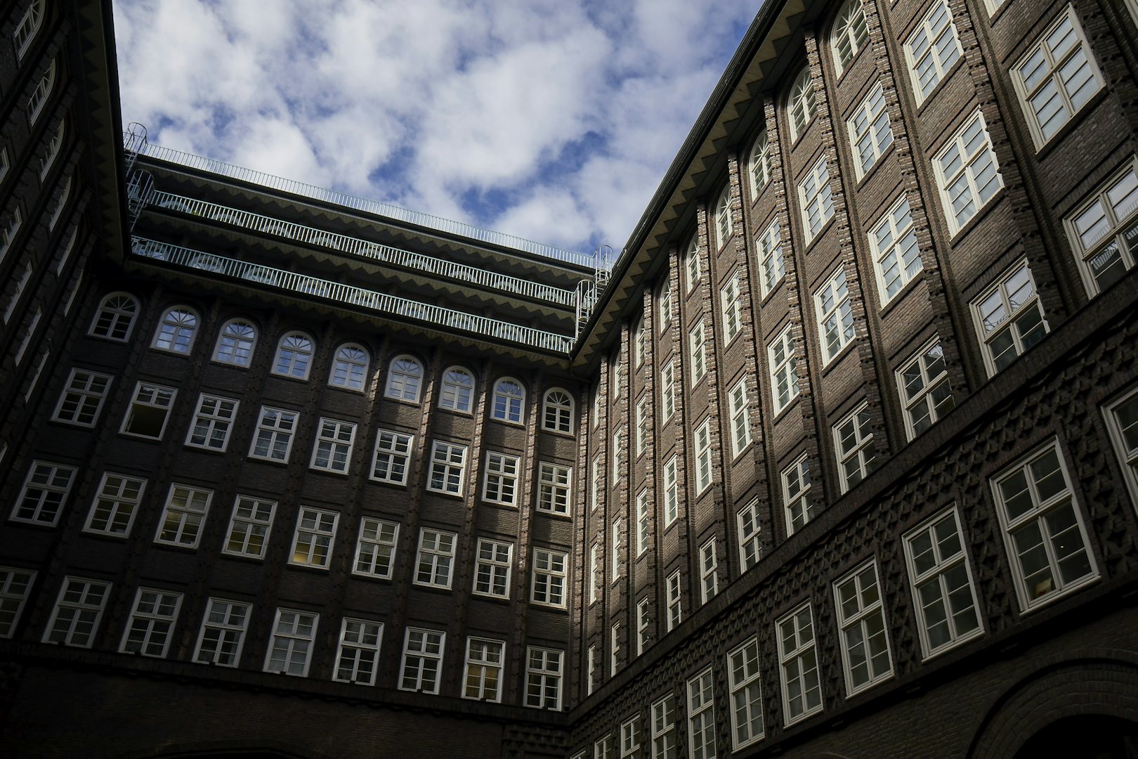 exterior of Bauhaus style Chilehaus in Hamburg