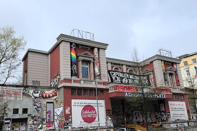 exterior of Rote Flora building in Hamburg