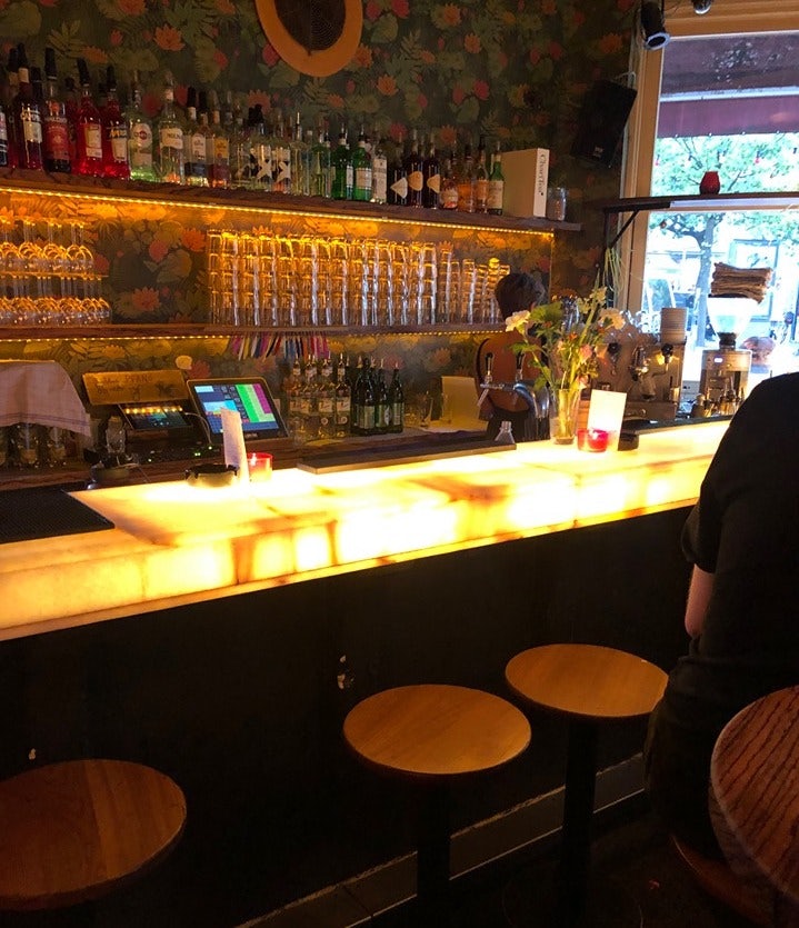 bar counter at Aurel bar in Hamburg