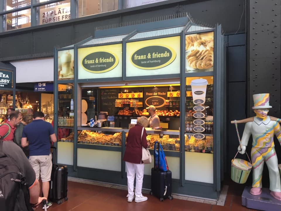 Franzbrotchen bakery Franz & friends at Hamburg station