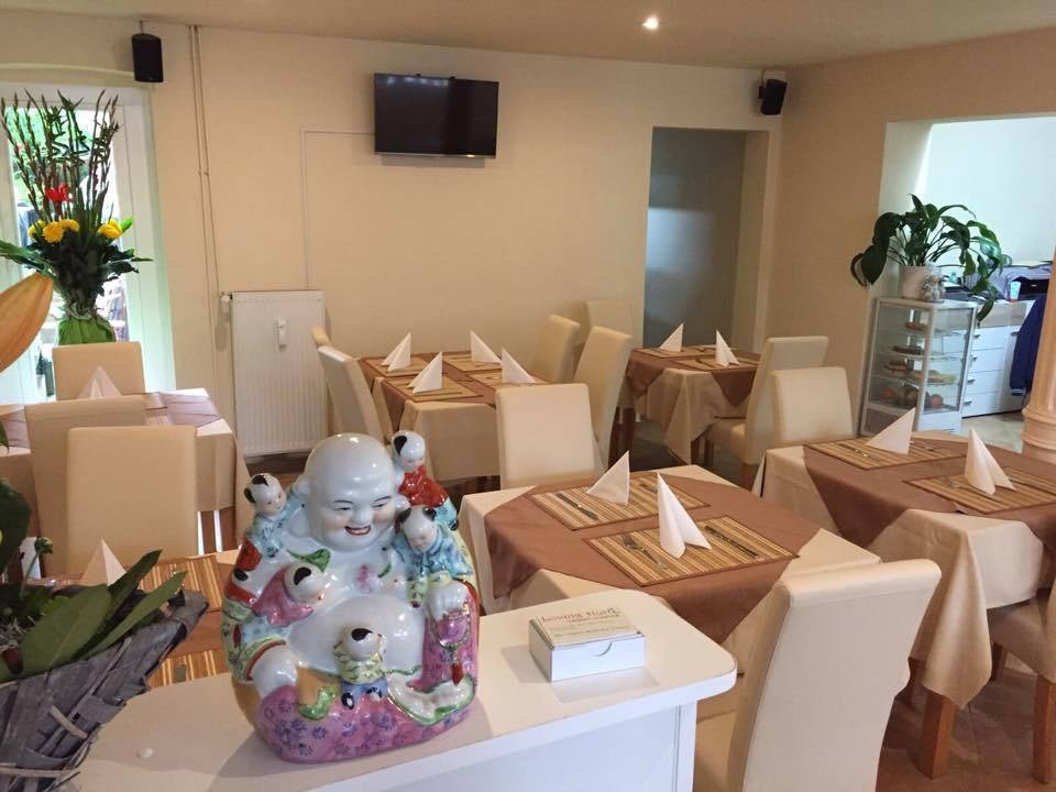 asian-inspired interior of Loving Hut restaurant