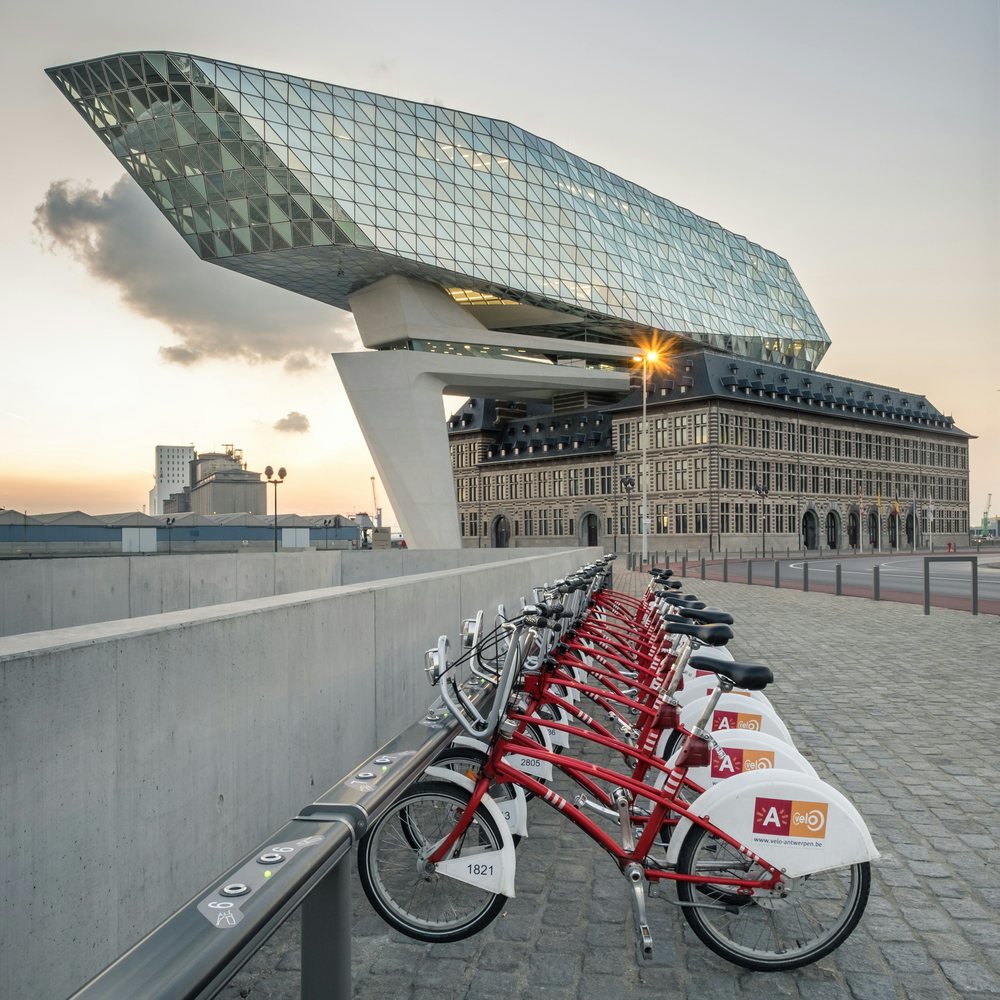 Antwerp - Port House and bike station for A Velo