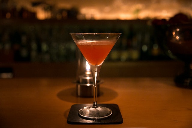 a pink-coloured cocktail