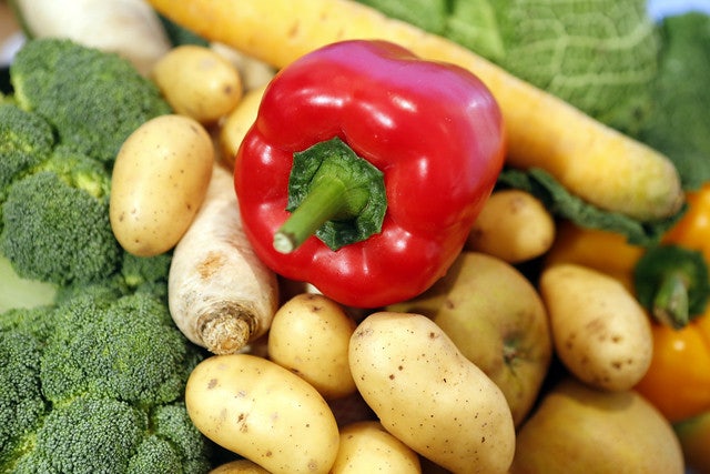 red pepper, broccoli potatoes and more vegetables